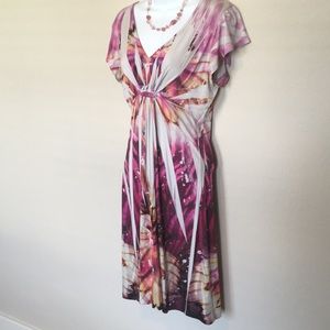 One World! dress. 94% polyester and 6% spandex.